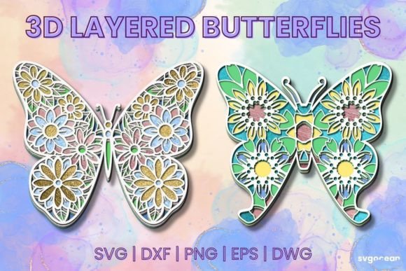 3D Butterfly SVG Bundle