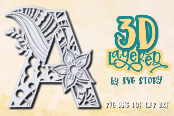 3D Layered Letter a Multilayered Design