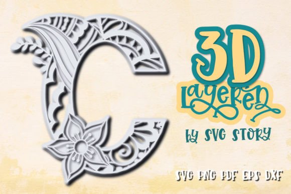 3D Layered Letter C for Creative and Practical Applications