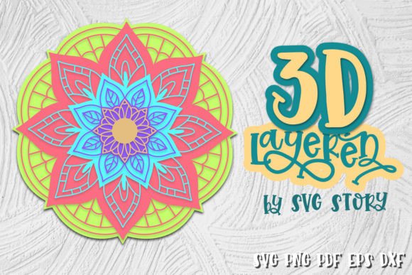 3D Layered Mandala 09 SVG Design