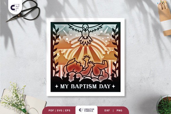 Baptism with Pigeon 3D Shadow Box