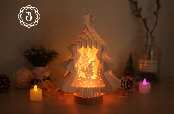 Christmas Tree with Gnomes Popup 3D