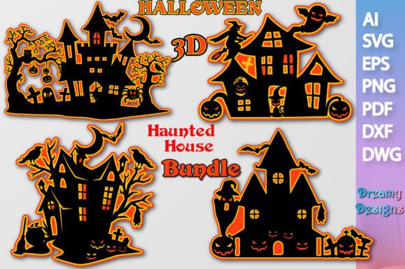 Halloween 3D Haunted House Bundle: A Spooky and Versatile Paper Crafting Project