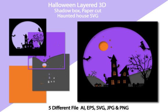 Halloween 3D Shadowbox Paper Cut