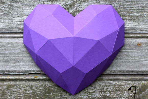 HEART - 3d Paper Decor Template for Creative Projects