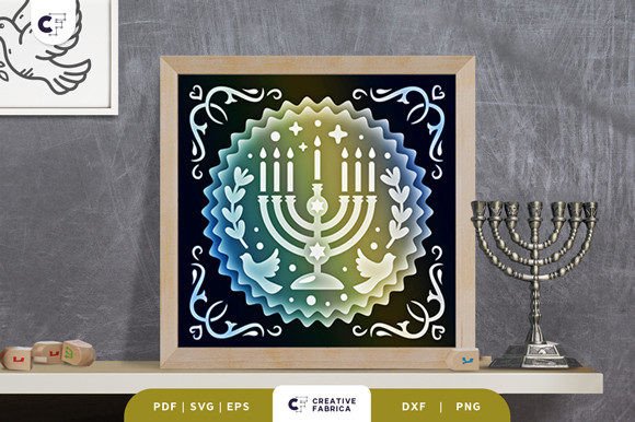 Menorah Candle with Birds 3D Paper Cut: A Unique Artistic Expression