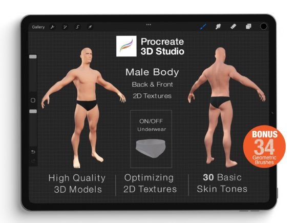 Procreate 3D Model - Full Body Male