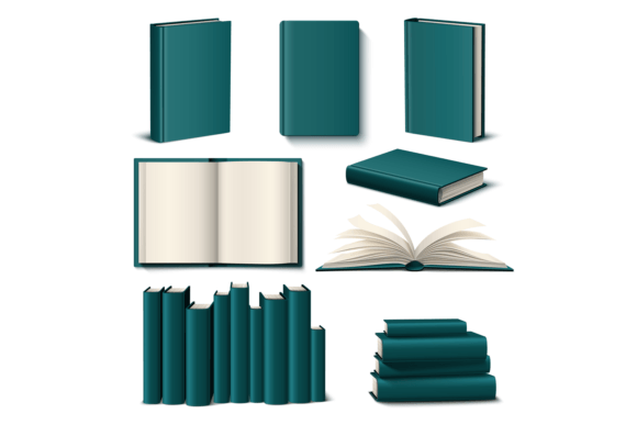 Realistic Color Books Mockup 3D Empty E