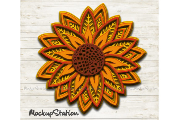 Sunflower 3D Mandala Layered Flower